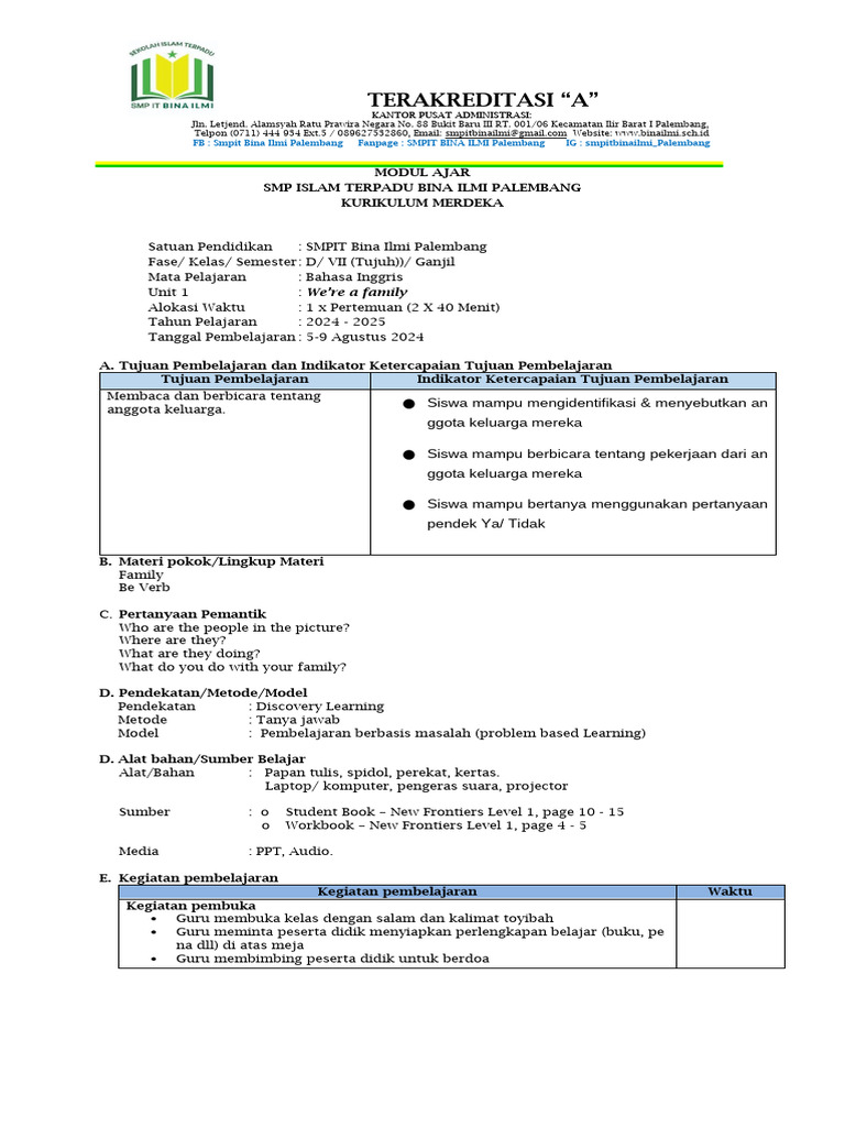 Unit 1 2 We Re A Family Pdf