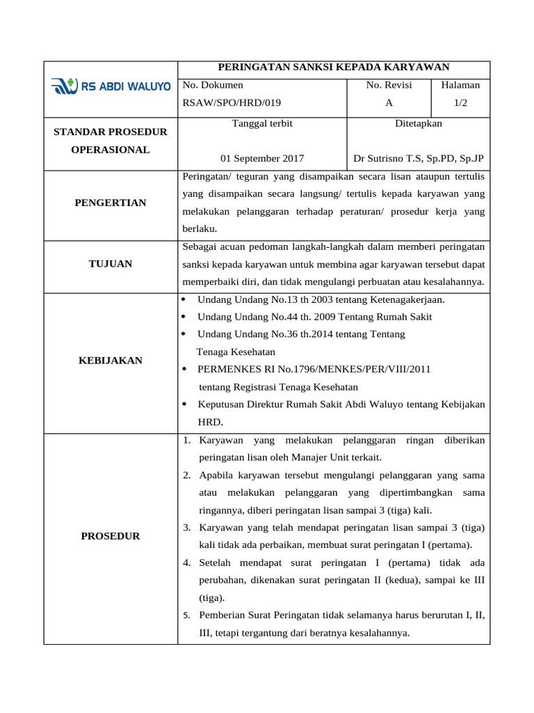 Pelanggaran dan sanksi disiplin dalam peraturan perusahaan