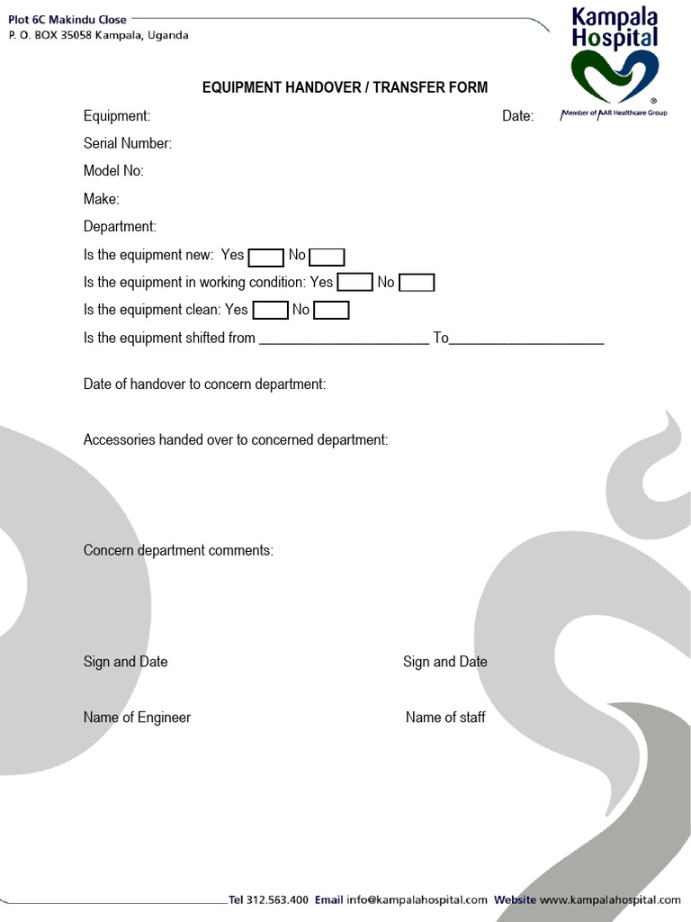 Equipment Management Forms | PDF