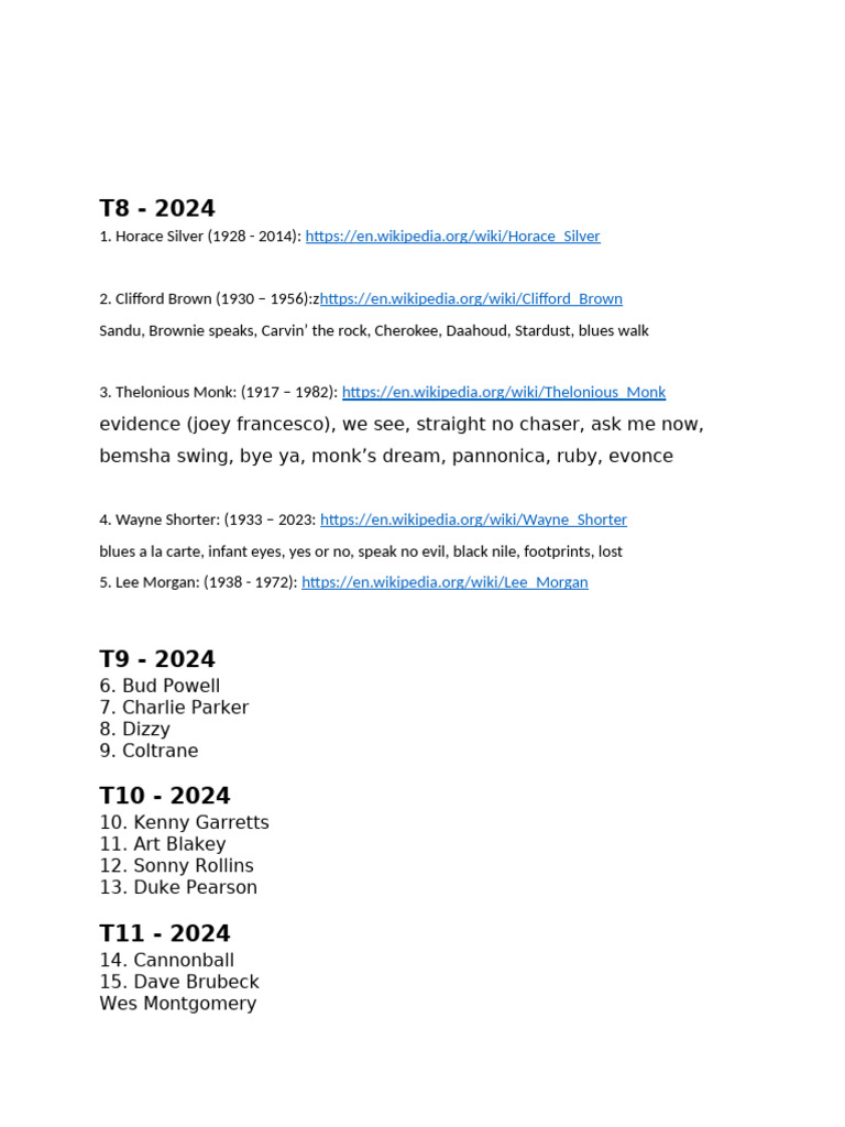 Artist List | PDF
