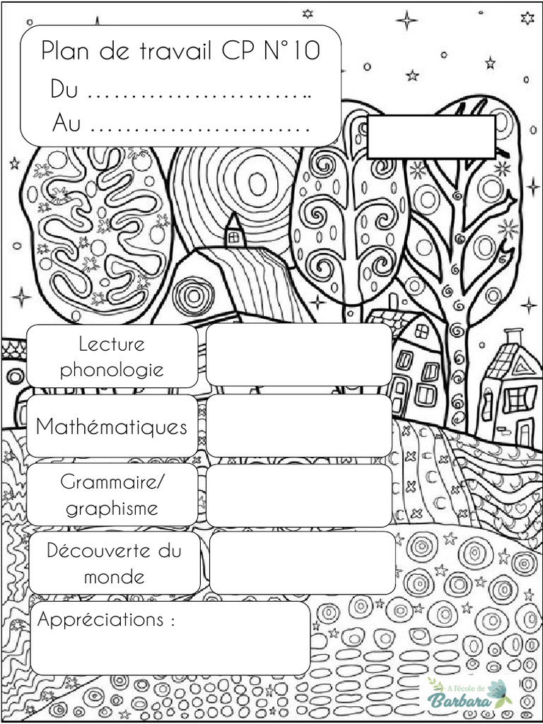 Plan de Travail CP 10 À L'école de Barbara - Pub | PDF