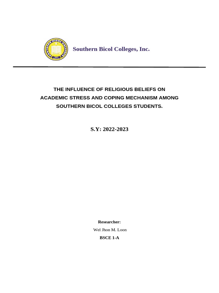 The Influence of Religious Beliefs On Academic Stress and Coping ...