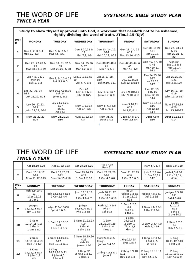 Bible Study Plan Twice A Year | PDF | Bible | Religious Texts