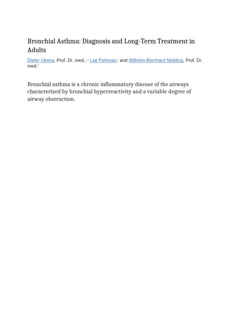 Bronchial Asthma | PDF