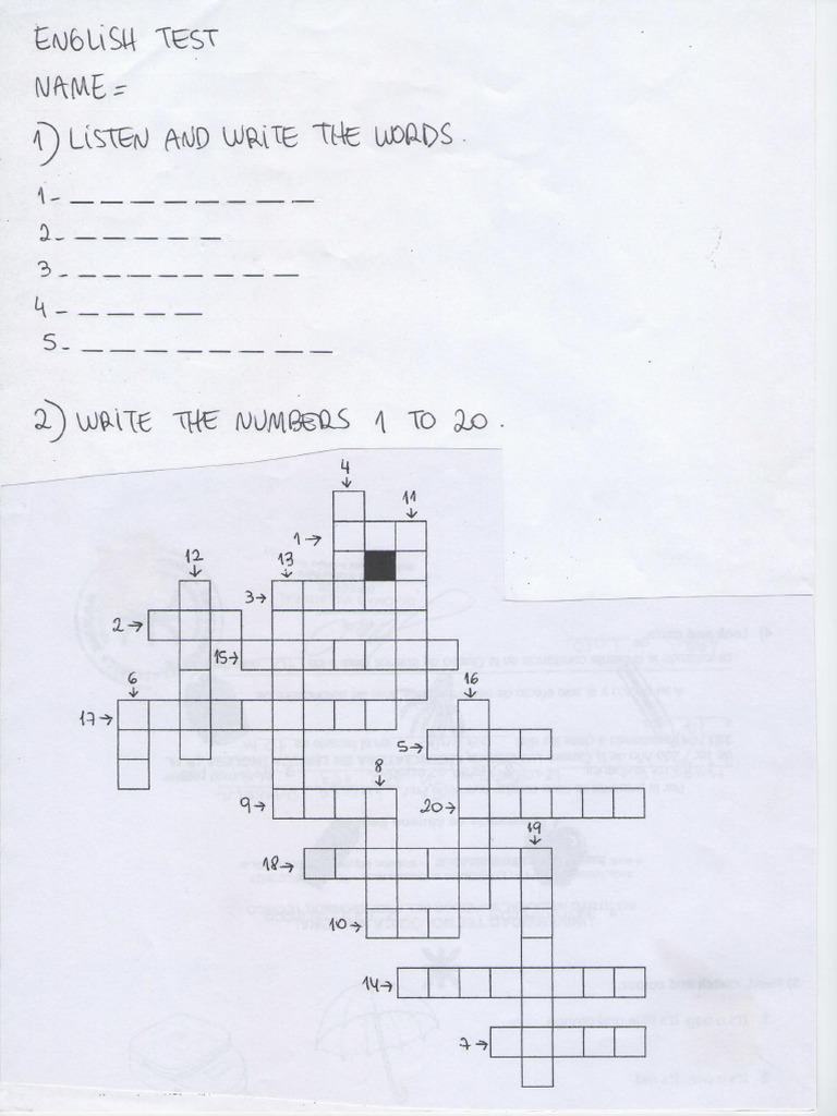 Tables Images 1 To 20 Spelling Worksheet