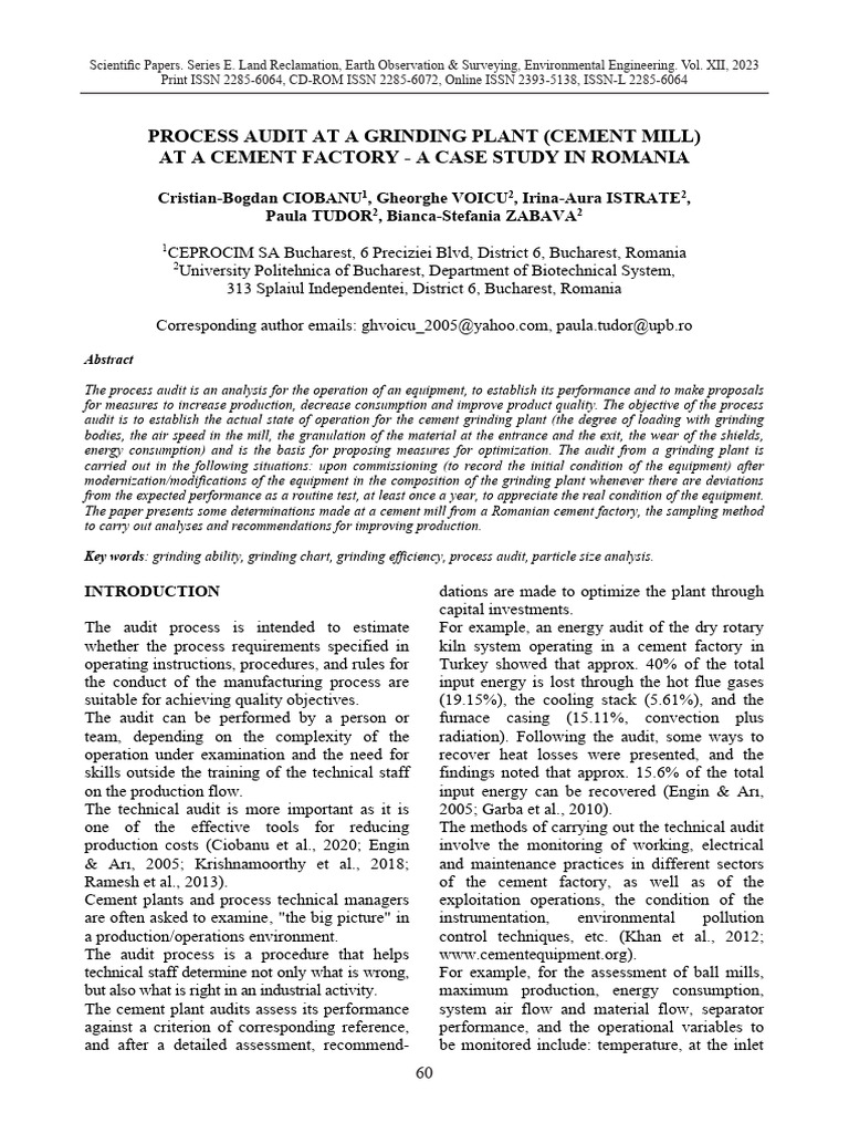 Cement Mill Operation Pdf