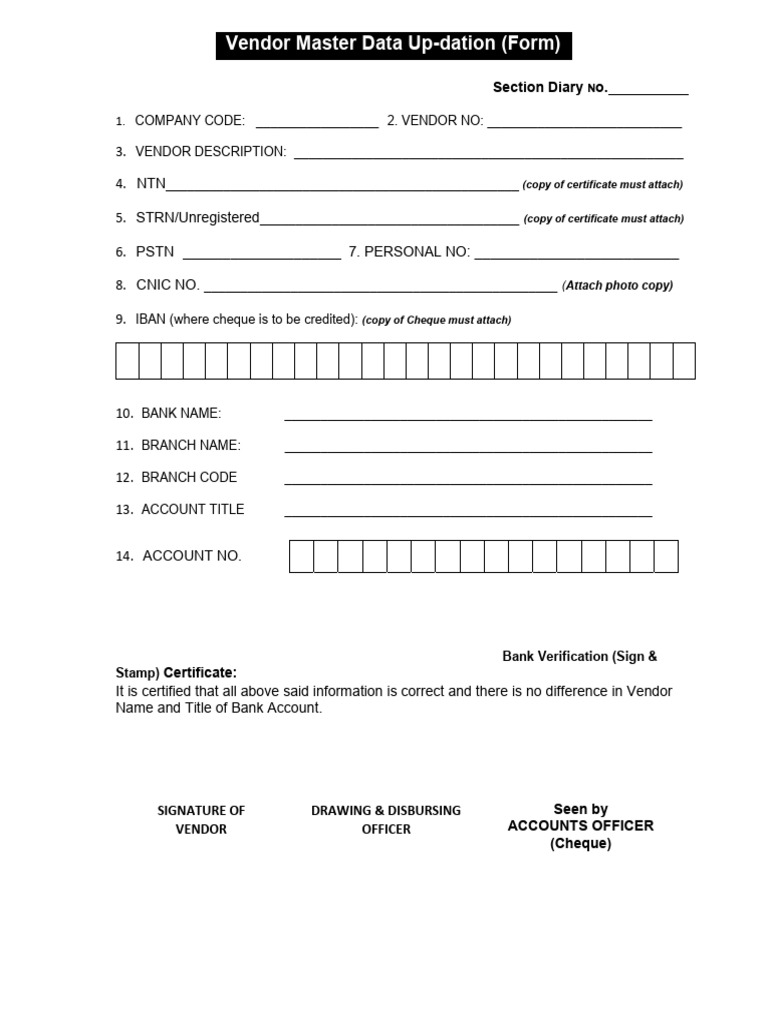 Revised Vendor Form | PDF