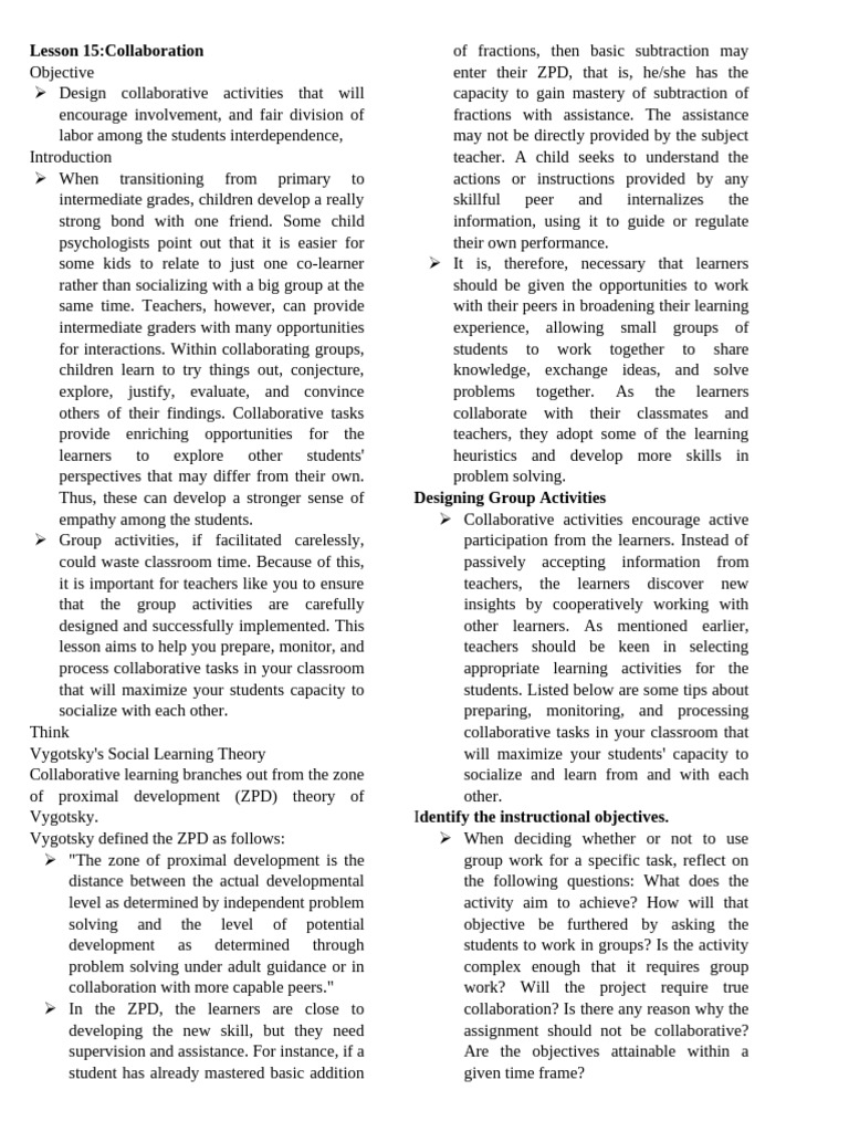 Lesson 15 Collaboration Pdf