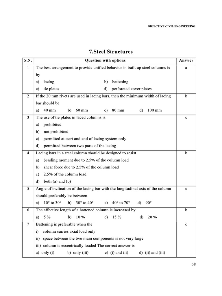 MCQ 2 - Steel Structures | PDF