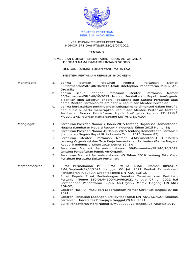  2021 - Deptan Baru NPK 15 2026 