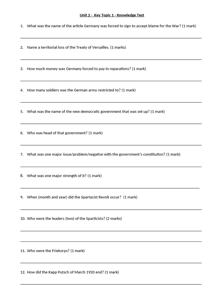U2 - KT1 - Knowledge Test | PDF