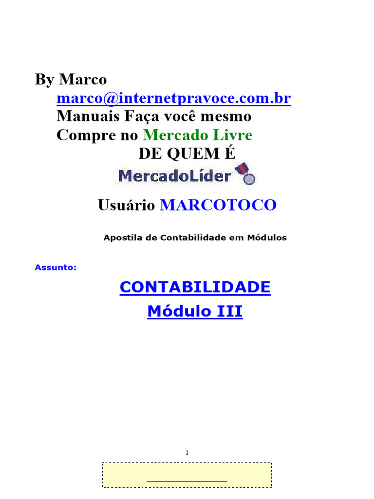 Contabilidade Módulo 3 | PDF