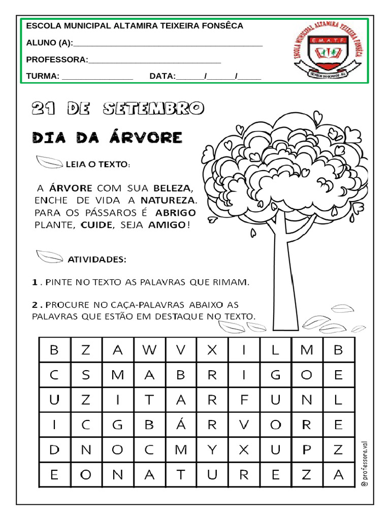 Atividade Dia Da Arvore | PDF