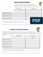 7.2 Chemical Reactions Investigation Sheet