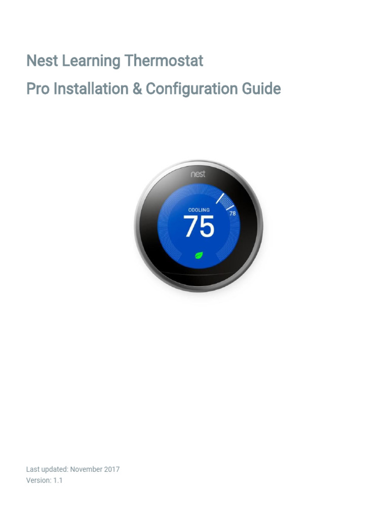Gallery Detail: Nest Thermostat Pro Installation Guide Pdf Thermostat