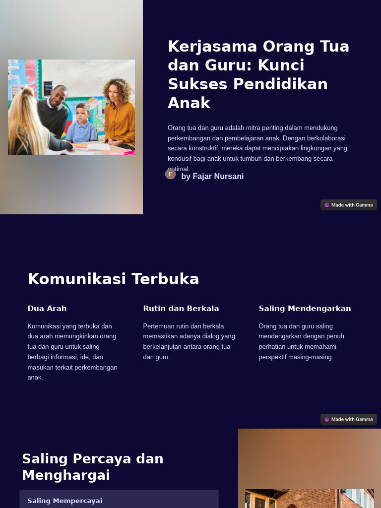 Kerjasama Orang Tua Dan Guru Kunci Sukses Pendidikan Anak | PDF