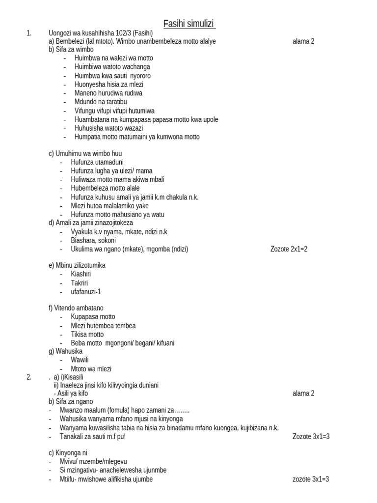 Fasihi Simulizi Ans Pdf