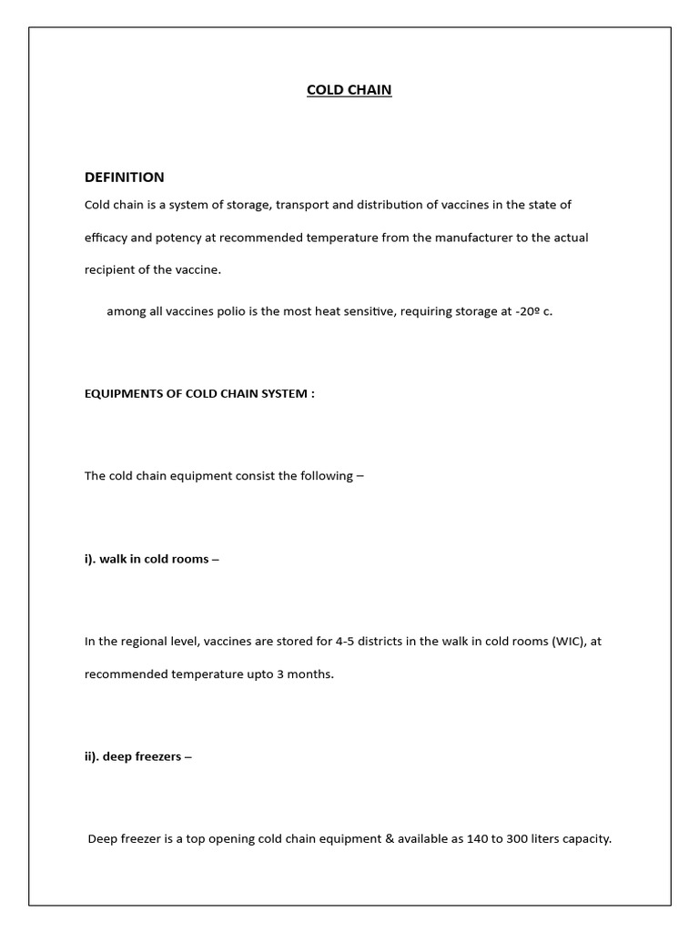Cold Chain | PDF