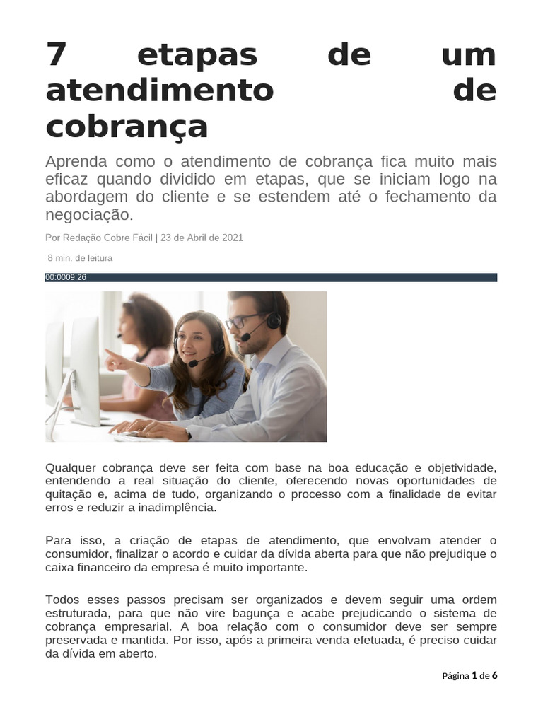 7 Etapas De Um Atendimento De Cobranç1 Pdf