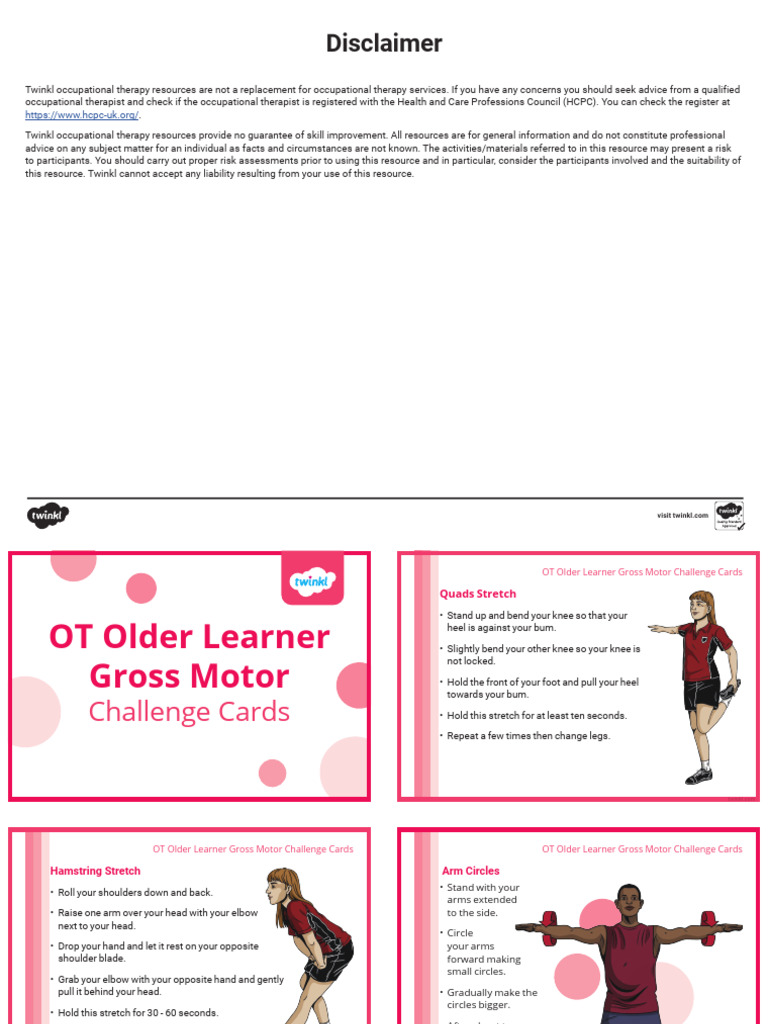 T S 1673455593 Ot Older Learner Gross Motor Challenge Cards - Ver - 1 | PDF