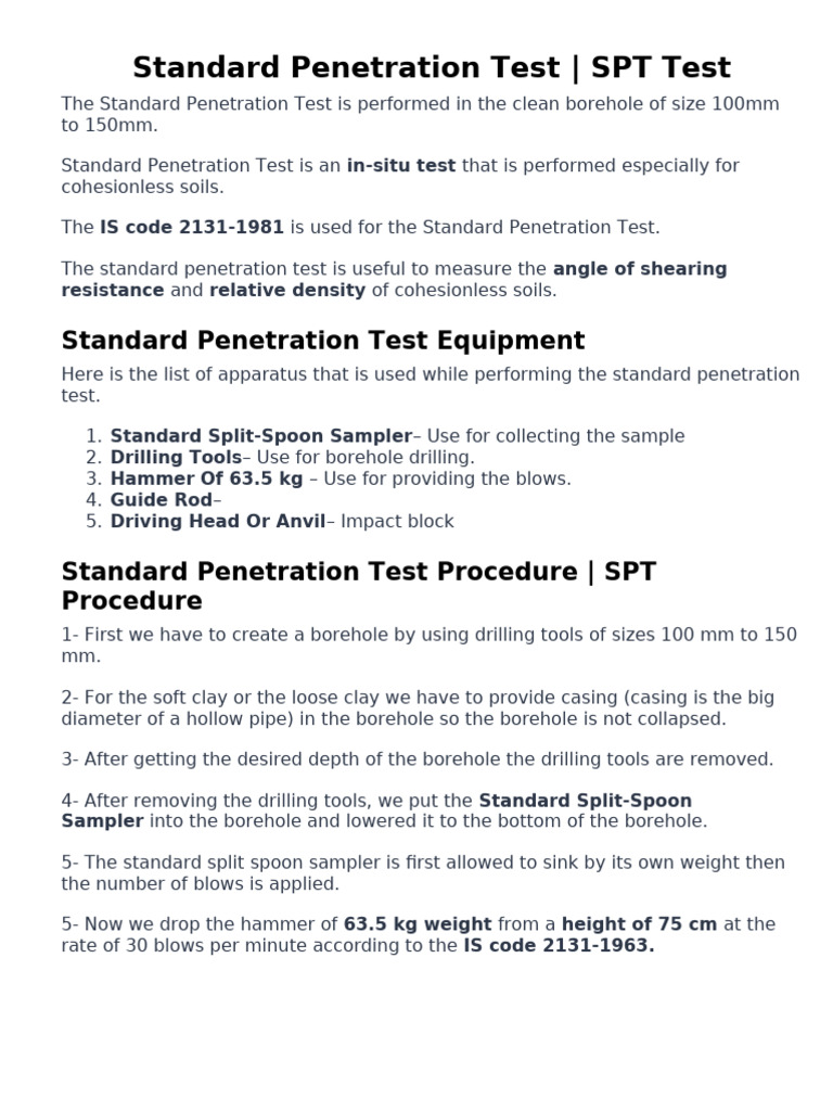 Cohesive And Cohesionless Soil S P T Pdf