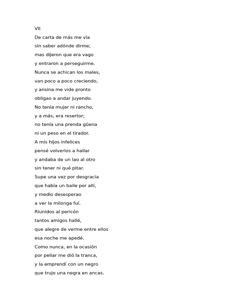 Canto Vii Martín Fierro Pdf