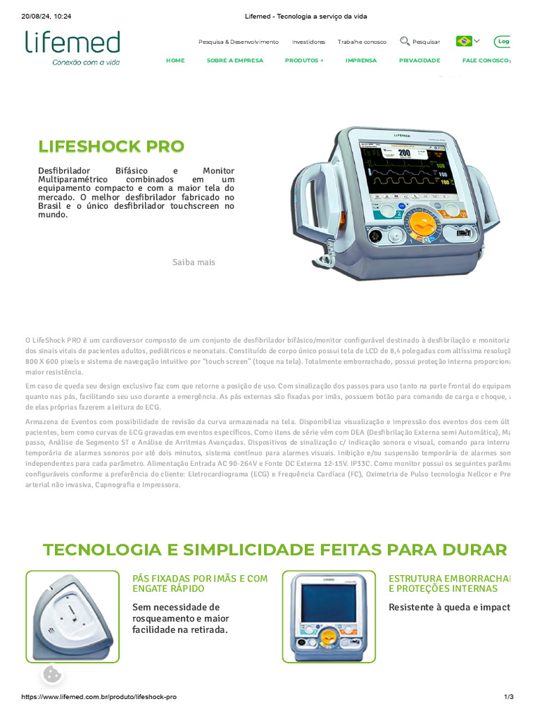 01 - Catalogo Cardio Lifeshock Lifemed | PDF