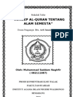 Tugas Tafsir, Konsep Alam Semesta Dalam Quran