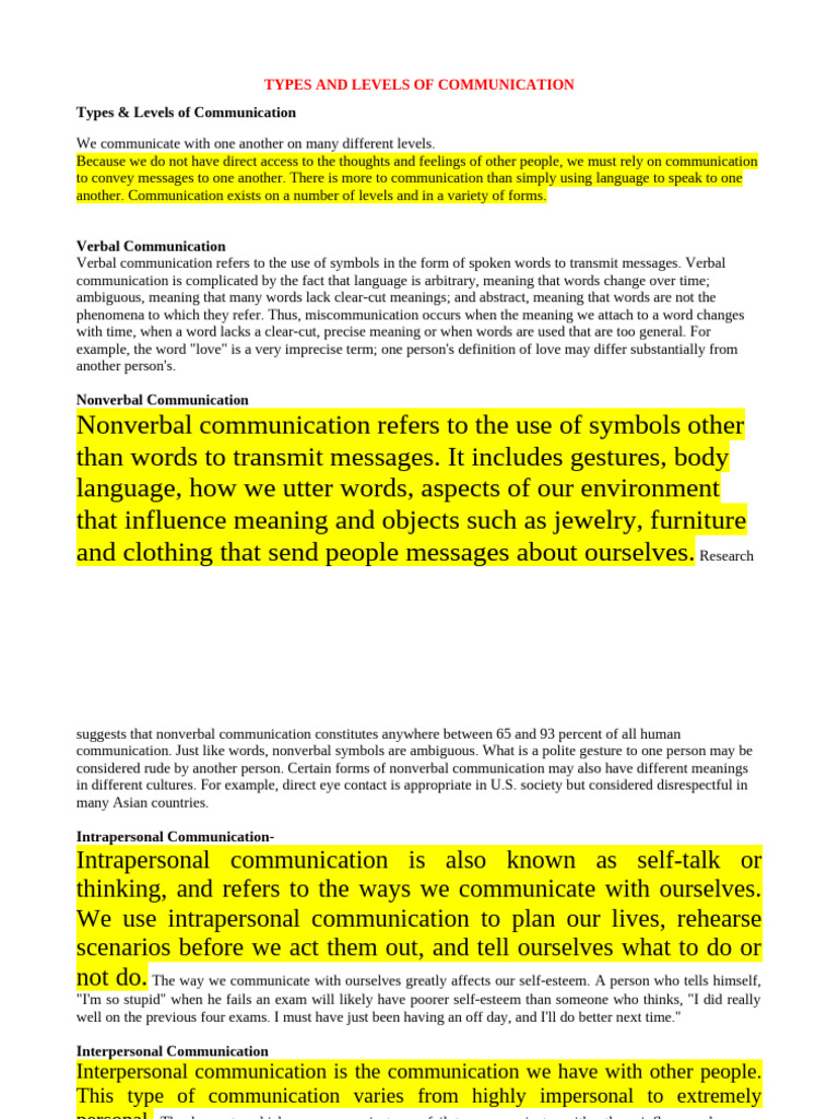 Communication Types Barrier Levels-1 | PDF