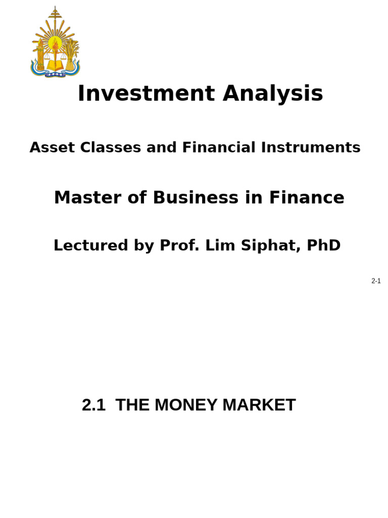 Chapter - 02 Asset Classes and Financial Instrument | PDF