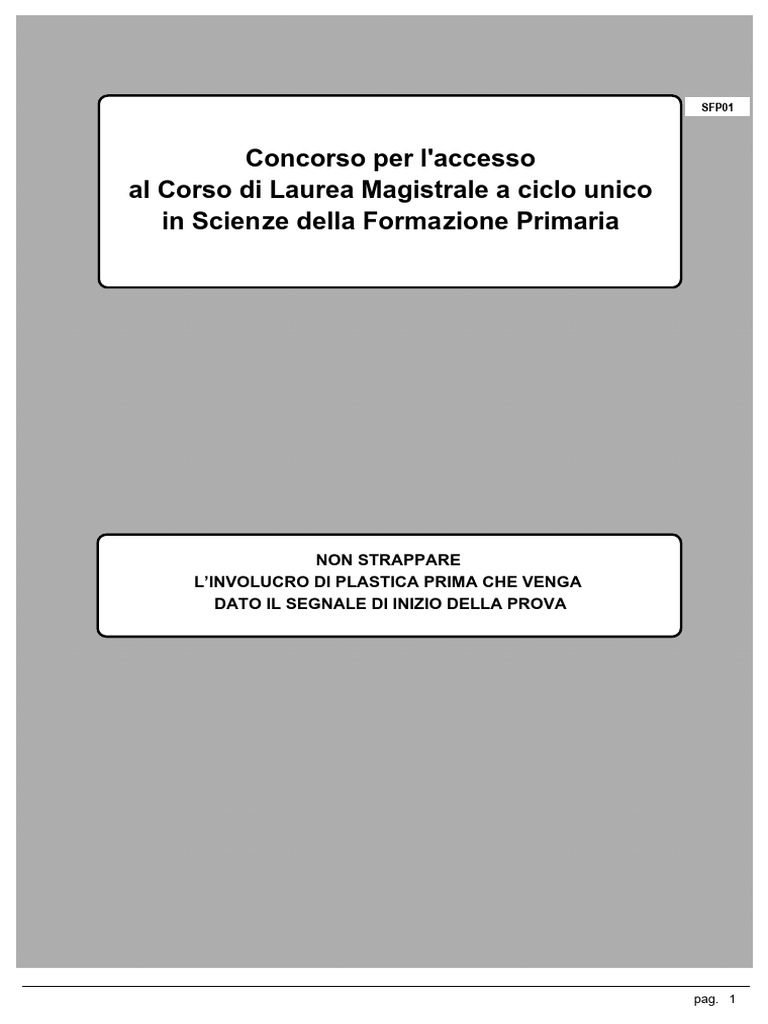 00 Raccolta Test Anni Precedenti + Risposte | PDF