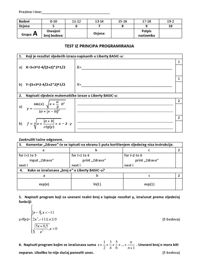 Test A | PDF