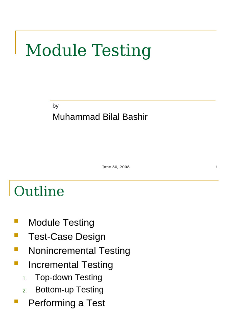 Module Testing | PDF
