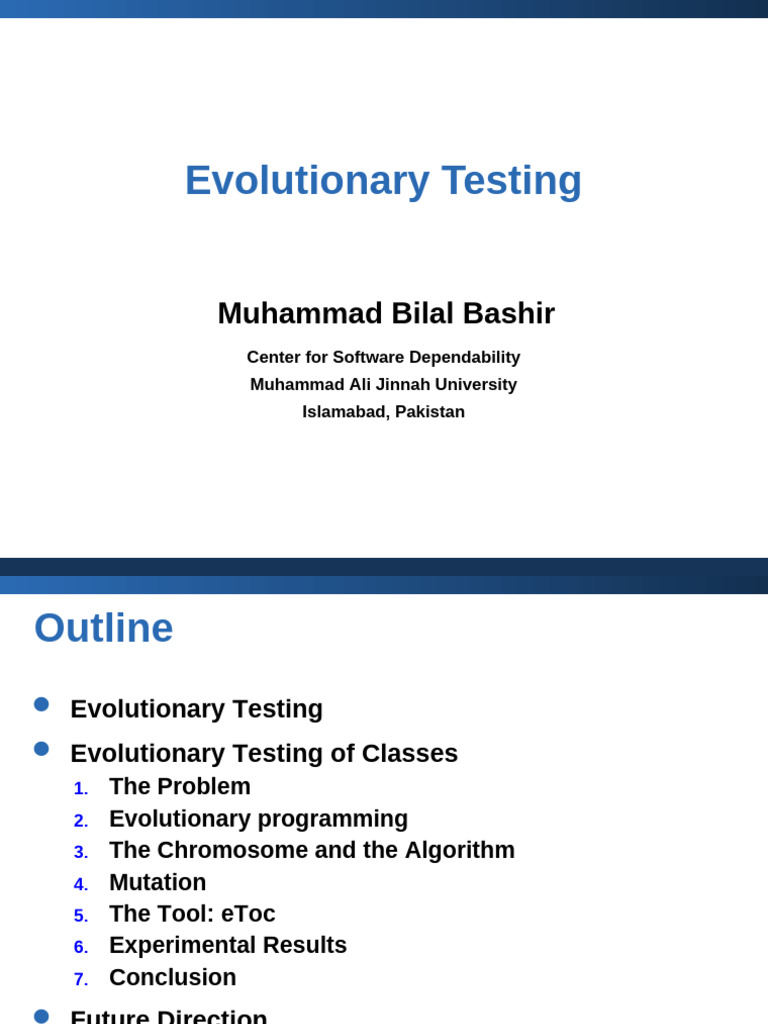 Evolutionary Testing + Tonella Paolo | PDF