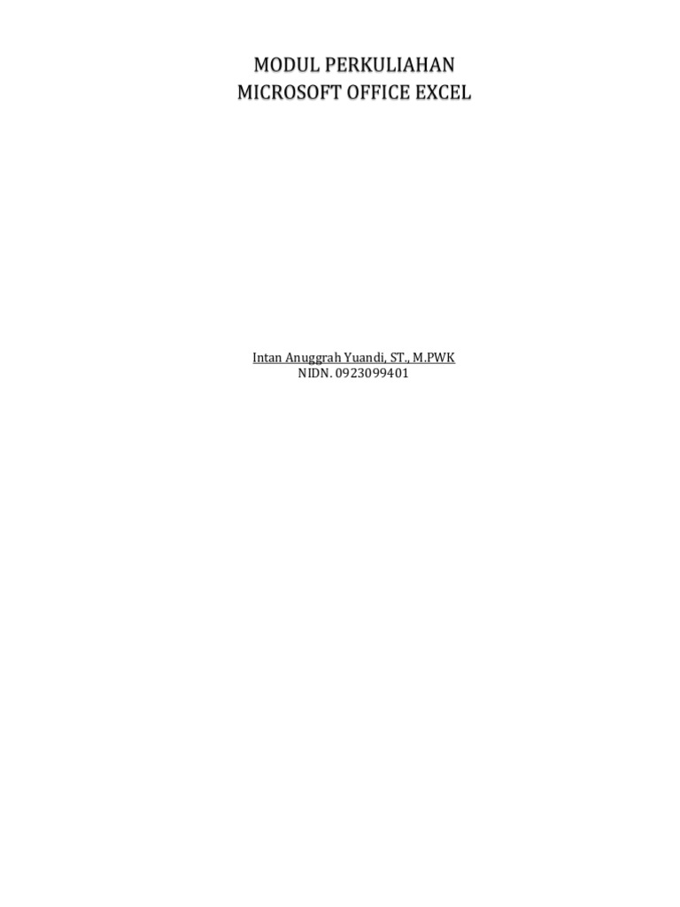 Modul Microsoft Excel | PDF