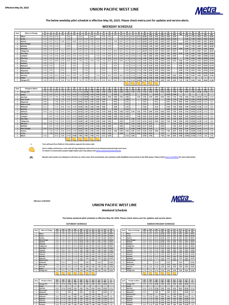 Union Pacific West Line: Weekday Schedule | PDF