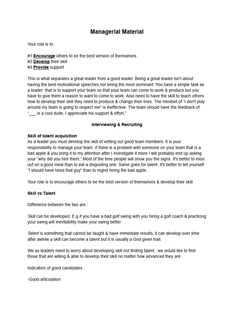 Managerial Material | PDF