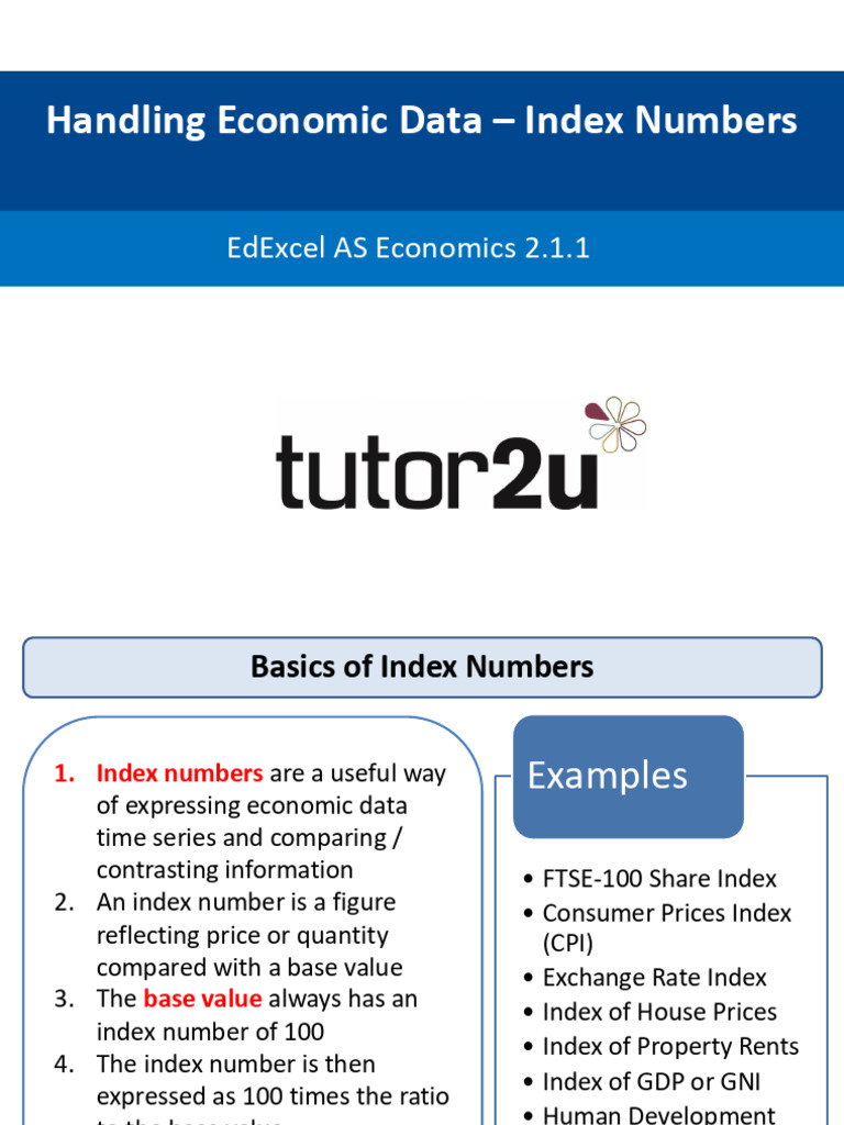 Economics - 2 1 1 A - Index Numbers 2024 | PDF