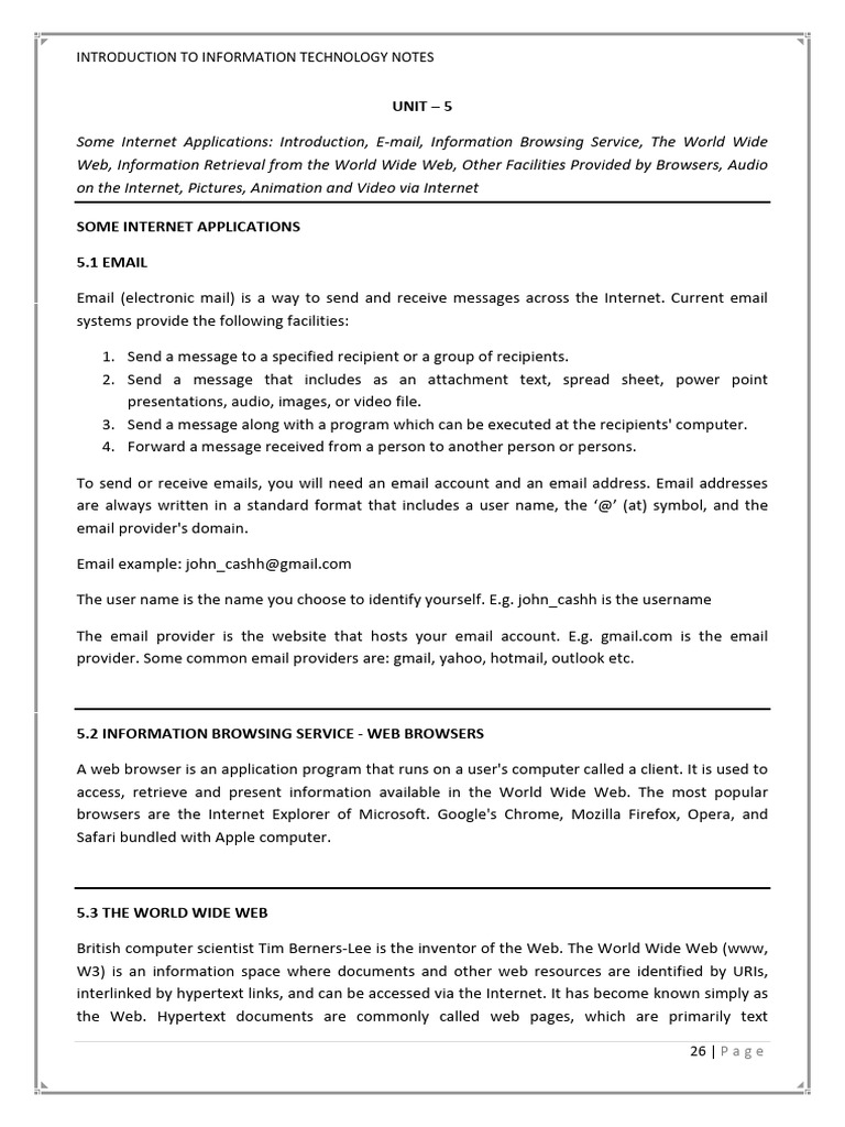 IT Unit 5 | PDF