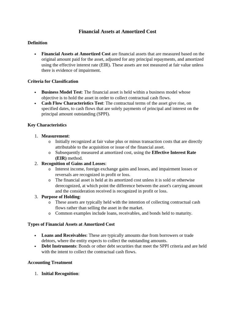Financial Assets at Amortized Cost | PDF | Historical Cost | Debt