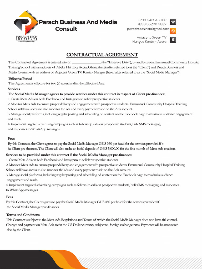 Contract Emmanuel Community Page 1 | PDF