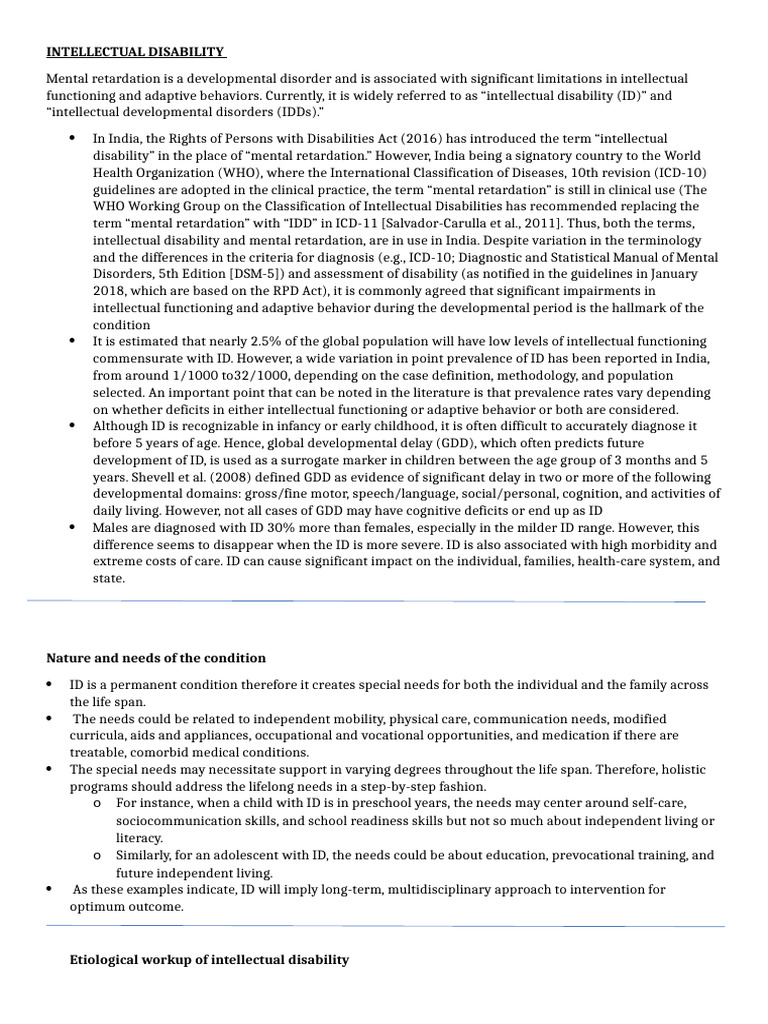 Intellectual Disability Pdf