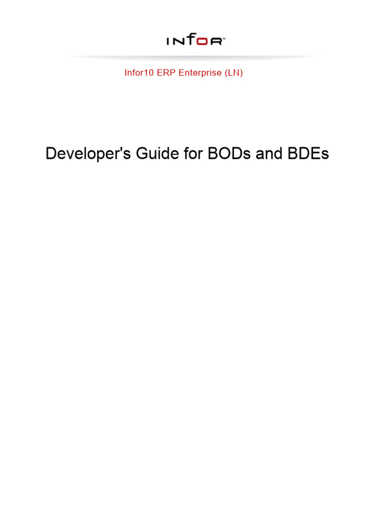 Developer's Guide For BODs and BDEs - Baan Implementation Help ... | PDF