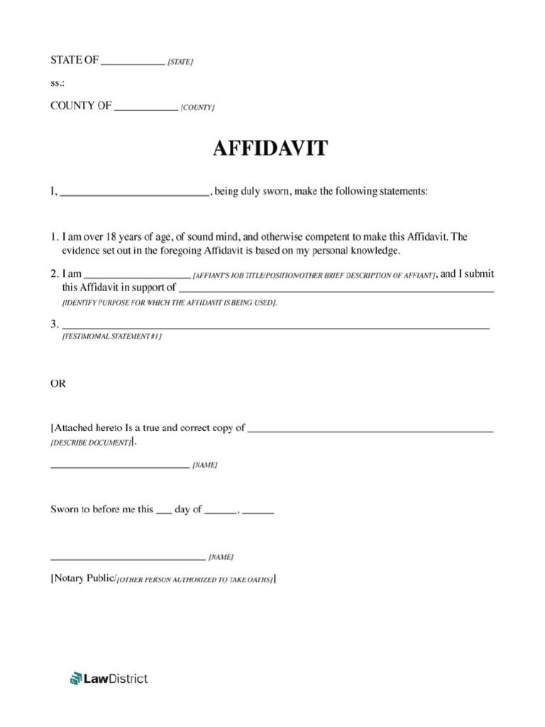 Affidavit Sample | PDF