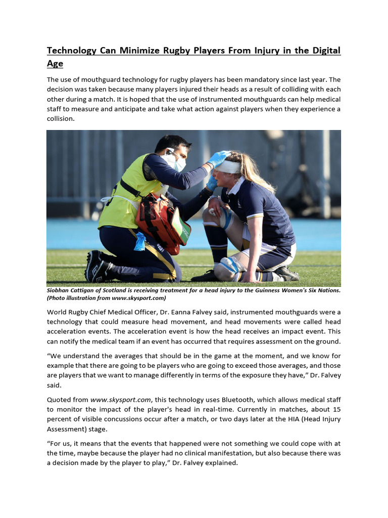 WRITTEN - Technology Can Minimize Rugby Players From Injury in The ...