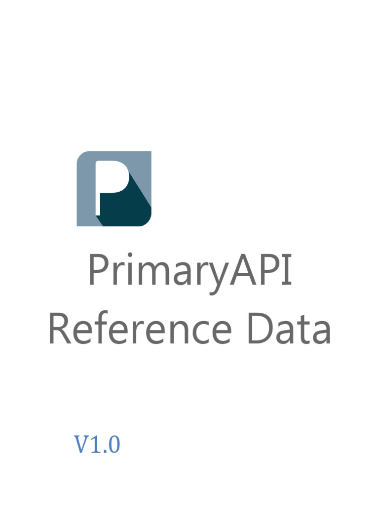 PrimaryAPI ReferenceData | PDF