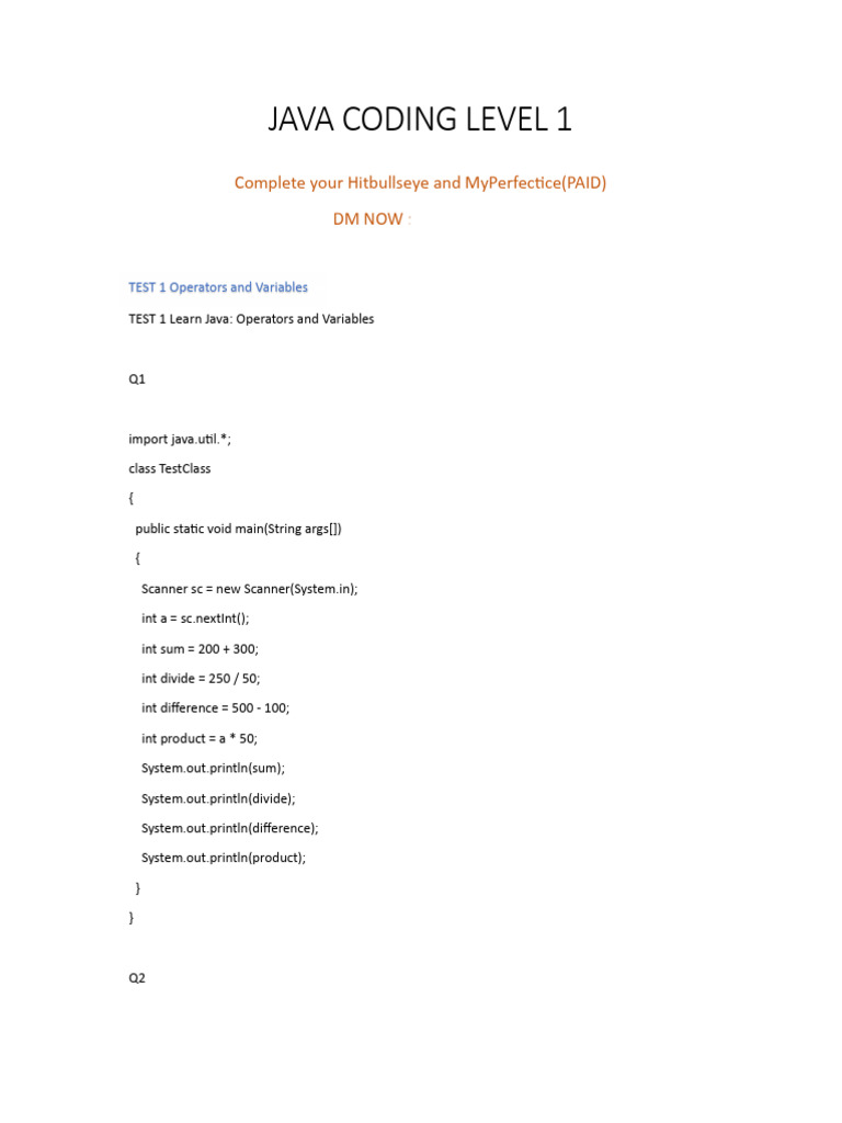 n2n Java Coding Lvl1 New | PDF