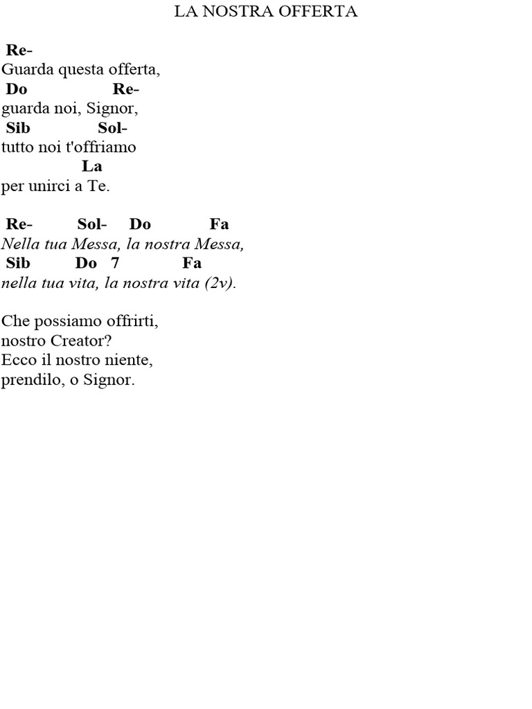 LA NOSTRA OFFERTA intelligence overview