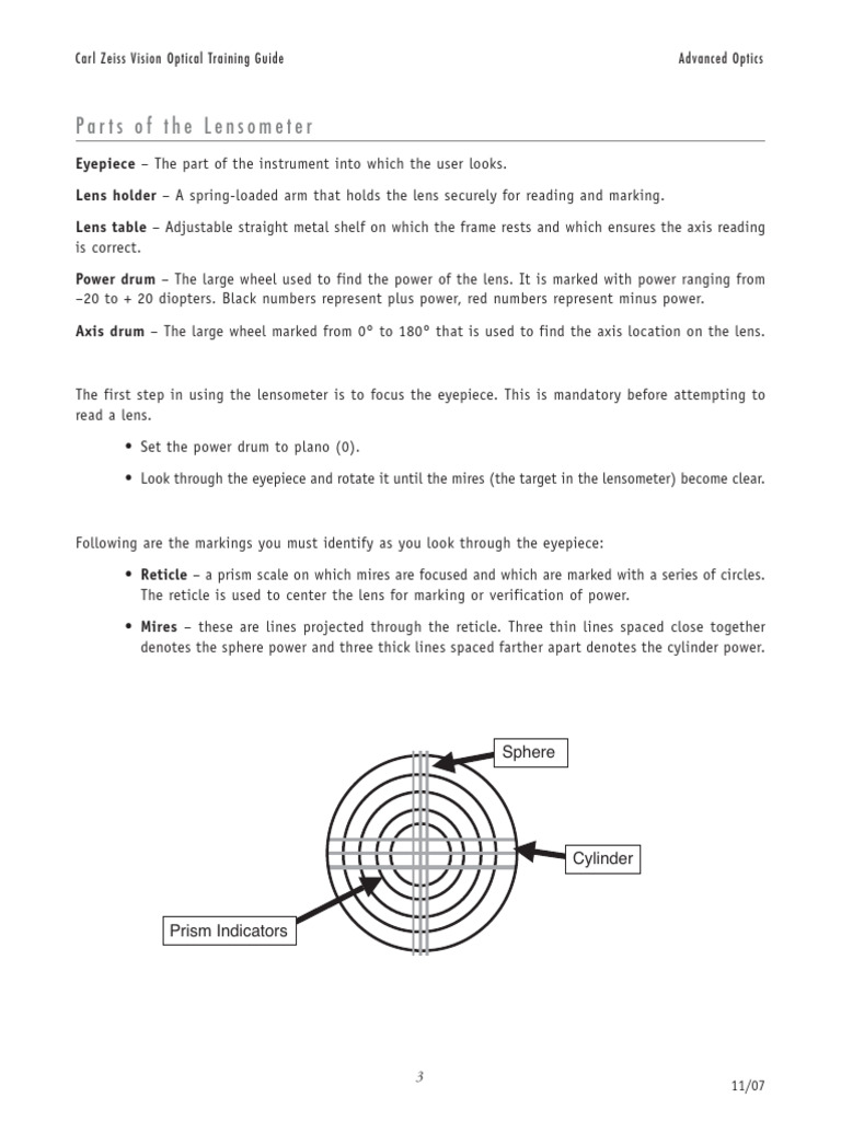 Lensometer Operation and Prism Checking | PDF | Electromagnetic ...