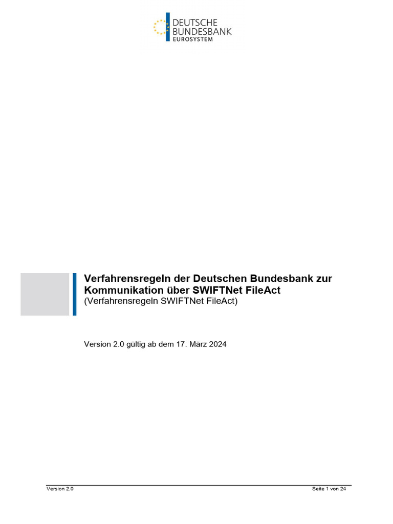 Verfahrensregeln Swiftnet Fileact 2024 03 Data | PDF